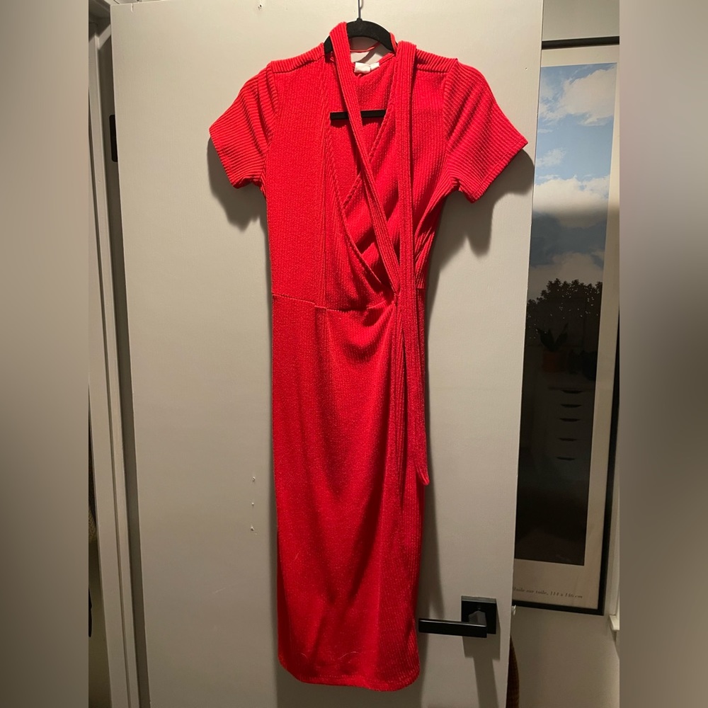 Gap Red wrap dress size medium